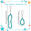 Synthetic Turquoise Chips Beaded Chain Mobile Straps FIND-WH0135-08B-2