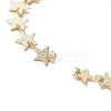 Brass Star Link Chain Bracelet Making AJEW-JB01150-01-2