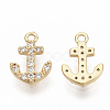 Brass Micro Pave Cubic Zirconia Charms X-ZIRC-T011-06G-NF-2