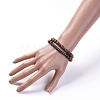 Unisex Wood Beads Stretch Bracelet Sets BJEW-JB04966-02-4