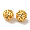 Rack Plating Brass Pave Cubic Zirconia Beads KK-M285-32A-G-1