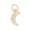 Rack Plating Brass Micro Pave Clear Cubic Zirconia Charms KK-Z060-09G-01-1