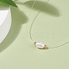 Natural Pearl Pendant Necklace with Nylon Wire for Women NJEW-JN03828-3