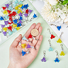 HOBBIESAY 50Pcs 5 Colors Frosted Flower Transparent Acrylic Pendant Decoration HJEW-HY0001-01-3