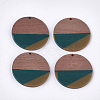 Tri-color Resin & Walnut Wood Pendants X-RESI-S358-75A-1