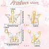 BENECREAT 12Pcs 2 Styles Brass with Clear Cubic Zirconia Charms KK-BC0012-52-2