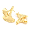 Rack Plating Brass Gingko Leaf Dangle Stud Earrings EJEW-A028-21G-2