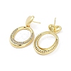 Rack Plating Brass Micro Pave Cubic Zirconia Studs Earrings EJEW-B047-03G-01-2
