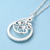 Alloy Flower & Glass Magnifying Pendant Necklace for Women MAGL-PW0001-01S-2