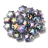 UV Plating Transparent Crackle Acrylic Beads OACR-P010-09A-1