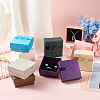 Magibeads 12Pcs 6 Colors Square with Bowknot Pattern Cardboard Jewelry Boxes CON-MB0001-08-6