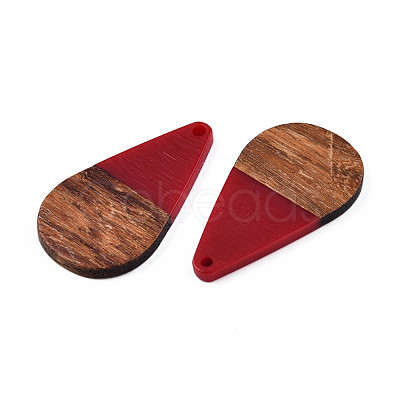 Opaque Resin & Walnut Wood Pendants RESI-N025-030-B04-1