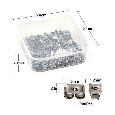 200Pcs Iron Ear Nuts IFIN-YW0001-01B-1