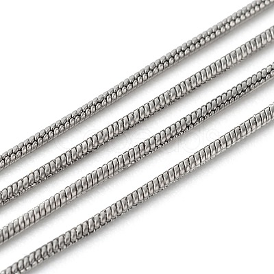 Tarnish Resistant 304 Stainless Steel Round Snake Chains CHS-K001-06-1