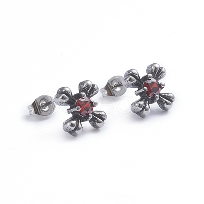 Retro 304 Stainless Steel Stud Earrings EJEW-L248-053AS-1