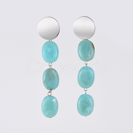 Acrylic Imitation Gemstone Dangle Earrings EJEW-JE03598-02-1