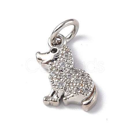 Brass Micro Pave Cubic Zirconia Charms ZIRC-F131-04P-1