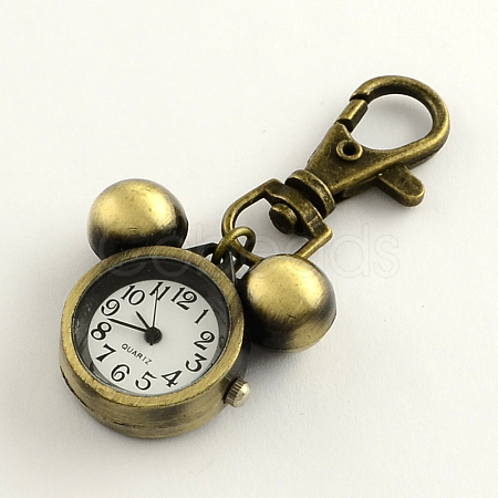 Retro Keyring Accessories Alloy Mouse Watch for Keychain WACH-R009-063AB-1