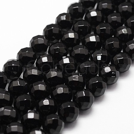 Natural Black Onyx Beads Strands G-G736-14B-6mm-1