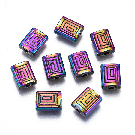 Rack Plating Rainbow Color Alloy Beads PALLOY-S180-358-1