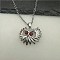 Cute Creative Owl Alloy Pendant Necklace from Europe and America, Antique Silver, Red