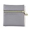 Imitation Leather Jewelry Storage Zipper Bags, for Earrings, Rings, Bracelets, Square, Dark Gray, 8x8x0.7cm