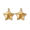 Ion Plating(IP) 304 Stainless Steel Pendants, Star Charms, Real 18K Gold Plated, 26x25x4.5mm, Hole: 2.5mm, inner diameter: 5x5mm