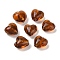 Handmade Silver Foil Glass Beads, Heart, Coconut Brown, 12x12x8mm, Hole: 2mm