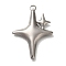 304 Stainless Steel Pendants, Star Charm, Antique Silver, 36x26x3.2mm, Hole: 2.8mm