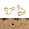Brass Micro Pave Clear Cubic Zirconia Charms KK-L212-19G-3