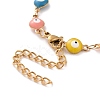 Vacuum Plating 304 Stainless Steel Link Bracelet with Colorful Enamel Evil Eye Chains for Women BJEW-B062-07G-5