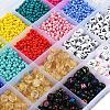 5 Colors Flat Round Acrylic Letter Beads DIY-YW0002-54-8