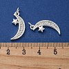 Rack Plating Brass Micro Pave Clear Cubic Zirconia Pendants KK-Q814-10S-3