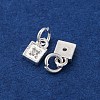 Brass Micro Pave Cubic Zirconia Charms KK-C071-12S-2