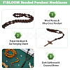 FIBLOOM 2Pcs 2 Colors Alloy Religion Crucifix Cross Pendant Necklaces Set NJEW-FI0001-38-3