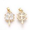 Brass Cubic Zirconia Pendants KK-R015-112G-2