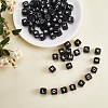 20Pcs Black Cube Letter Silicone Beads 12x12x12mm Square Dice Alphabet Beads with 2mm Hole Spacer Loose Letter Beads for Bracelet Necklace Jewelry Making JX433K-3