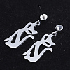 201 Stainless Steel Dangle Stud Earrings EJEW-T008-JN743-2