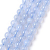 Grade A Natural Blue Agate Beads Strands G-F222-29-6mm-1-1