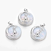 Opalite Kitten Pendants G-J386-B10-1