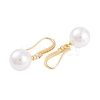 Rack Plating Brass Cubic Zirconia ABS Pearl Earring Hooks EJEW-S219-16G-07-2