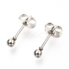 304 Stainless Steel Ball Stud Earrings EJEW-C501-10A-6