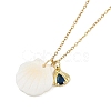 Summer Beach Brass Cubic Zirconia Sea Animal Pendant Necklaces for Women NJEW-B118-03G-02-1