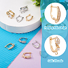 12Pcs 6 Style Brass Micro Pave Cubic Zirconia Hoop Earring Findings ZIRC-PJ0001-06-15