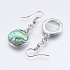 Abalone Shell/Paua Shell Dangle Earrings EJEW-F147-A08-2