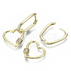 Brass Micro Pave Clear Cubic Zirconia Dangle Huggie Hoop Earrings EJEW-S201-222-NF-4