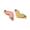 Ion Plating(IP) 316L Surgical  Stainless Steel Enamel Heart Connector Charms STAS-D035-21G-2