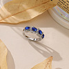 Alloy Micro Pave Cubic Zirconia Plain Band Rings for Women PW-WGC0BE2-01-4