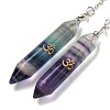 Bullet Natural Fluorite Pointed Dowsing Pendulums AJEW-B106-01AS-02-2