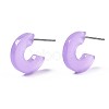 Transparent Cellulose Acetate(Resin) Half Hoop Earrings X-KY-T040-A60-01-4